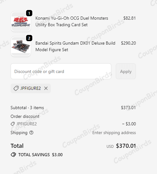 $3 Japan Figure Promo Code Verification Screenshot