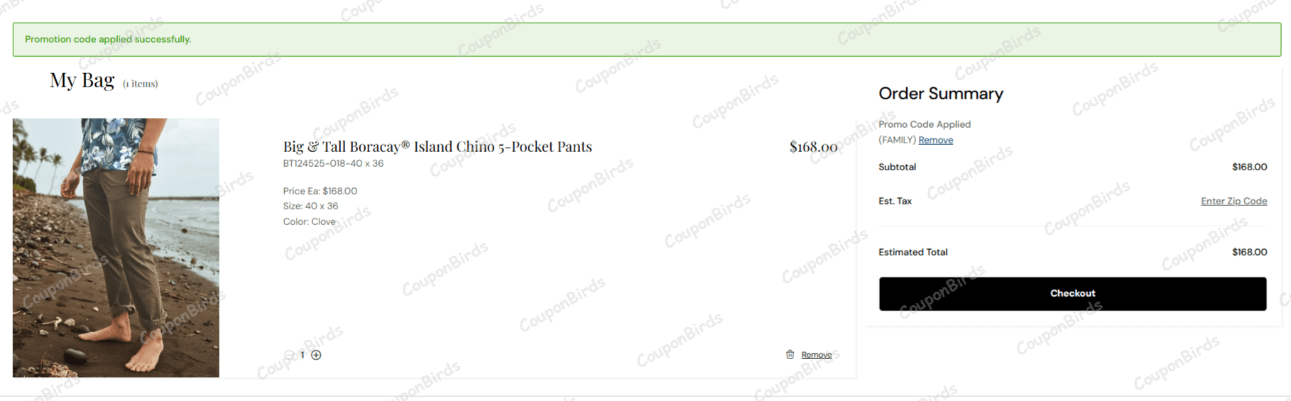 25% Tommy Bahama Promo Code Verification Screenshot
