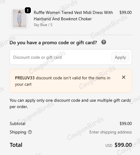 33% GOELIA Promo Code Verification Screenshot
