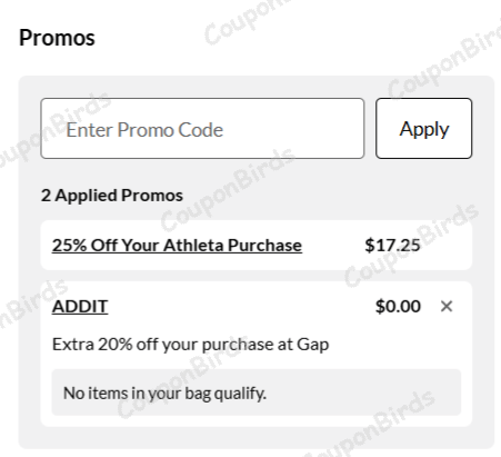 20% Athleta Promo Code Verification Screenshot
