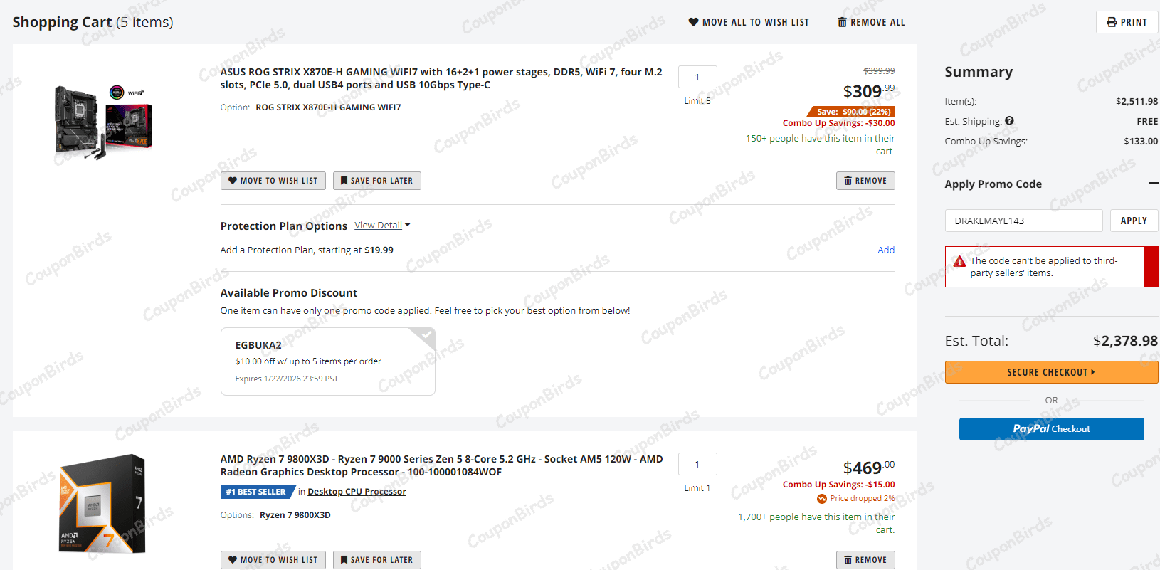 CODE Newegg Promo Code Verification Screenshot