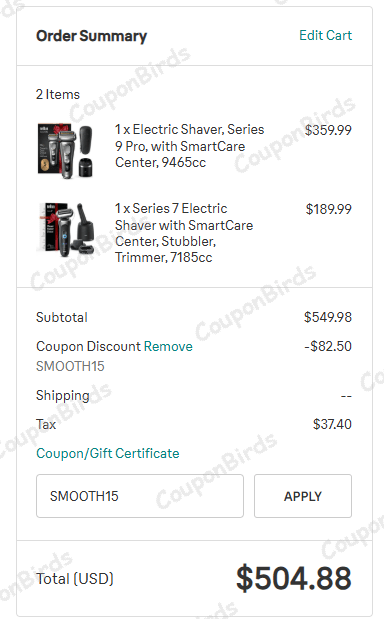 15% Braun Promo Code Verification Screenshot
