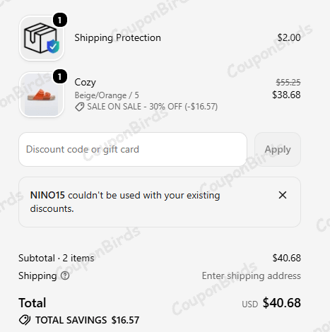 15% Melissa Promo Code Verification Screenshot
