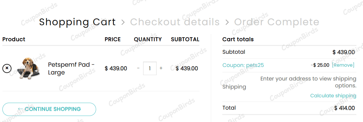 25% Petspemf Promo Code Verification Screenshot