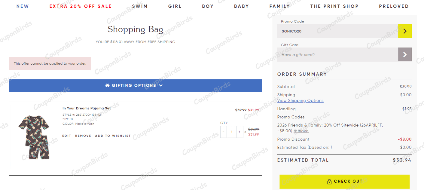 20% Tea Collection Promo Code Verification Screenshot