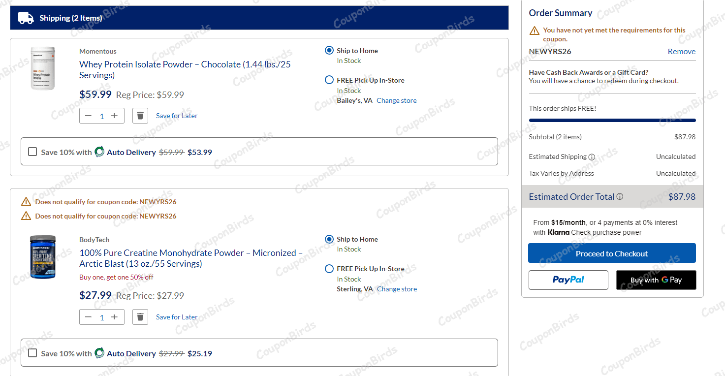 25% The Vitamin Shoppe Promo Code Verification Screenshot
