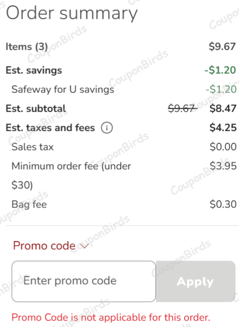 30% Safeway Promo Code Verification Screenshot