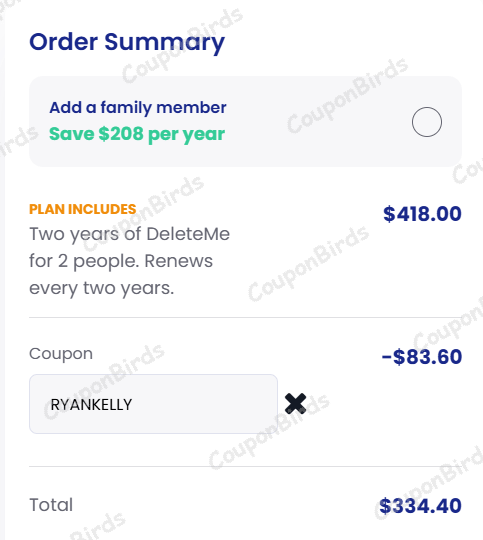 20% DeleteMe Promo Code Verification Screenshot