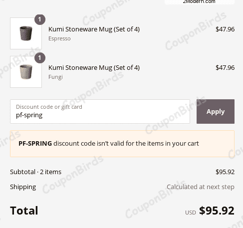 15% 2Modern Promo Code Verification Screenshot