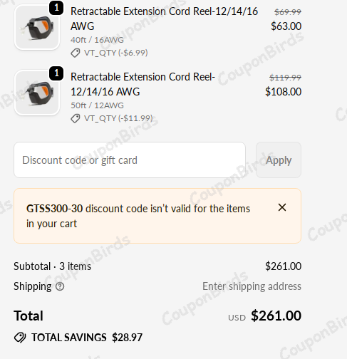30% Giraffe Tools Promo Code Verification Screenshot