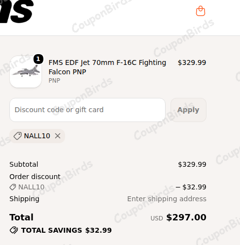 10% FMS Promo Code Verification Screenshot