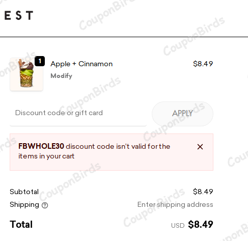 30% Daily Harvest Promo Code Verification Screenshot
