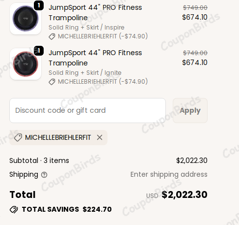 10% JumpSport Promo Code Verification Screenshot