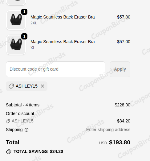 15% Revenge Body Promo Code Verification Screenshot