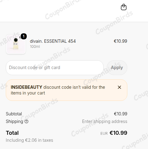 15% DIVAIN Promo Code Verification Screenshot