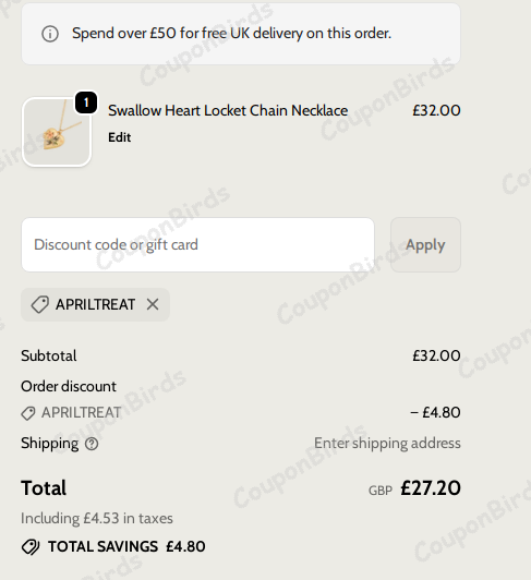 15% Fable England Promo Code Verification Screenshot