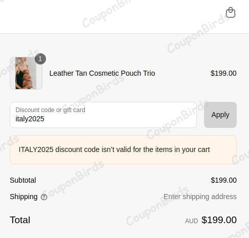 $20 VESTIRSI Promo Code Verification Screenshot