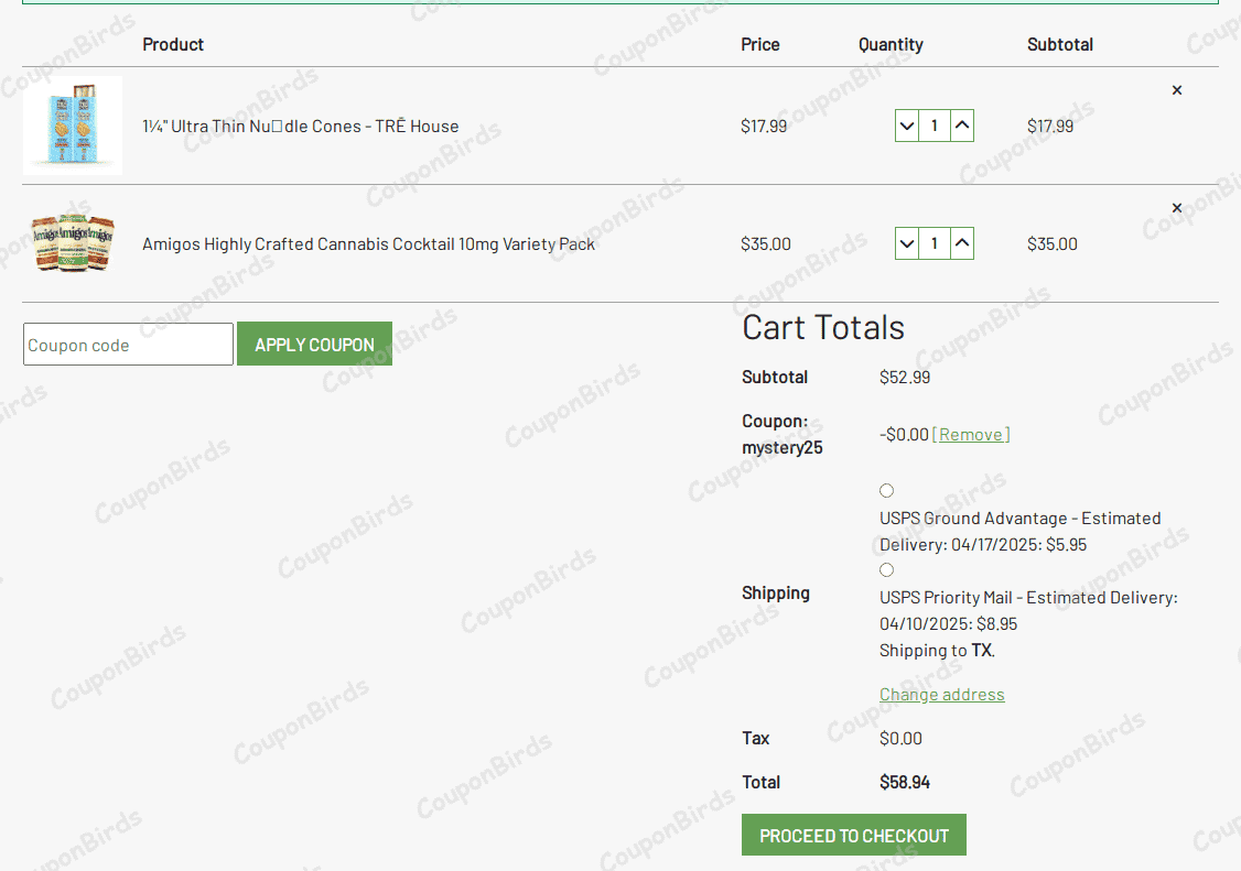 25% CBD.co Promo Code Verification Screenshot