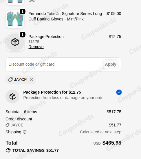 10% BRUCE BOLT Promo Code Verification Screenshot