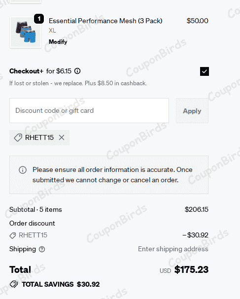 15% SAXX Underwear Promo Code Verification Screenshot
