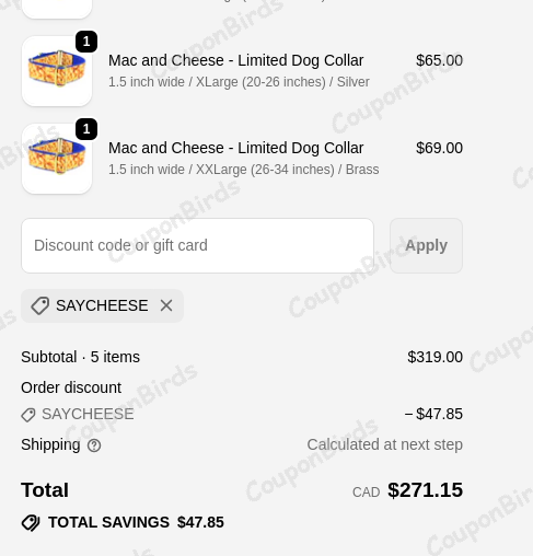15% 2 Hounds Design Promo Code Verification Screenshot