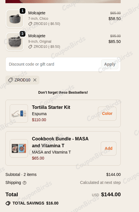 10% Masienda Promo Code Verification Screenshot