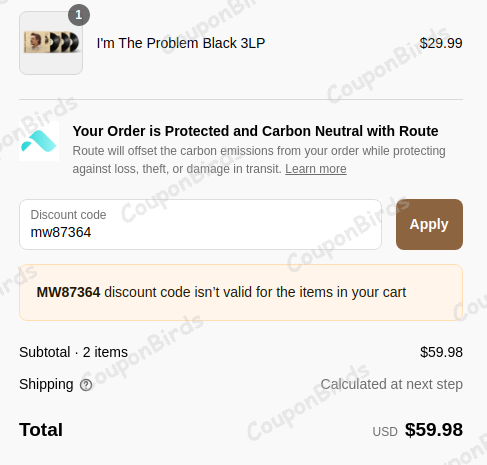 20% Morgan Wallen Promo Code Verification Screenshot