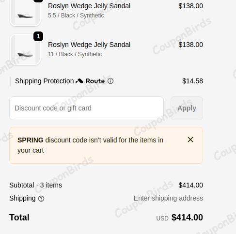 40% Schutz Shoes Promo Code Verification Screenshot
