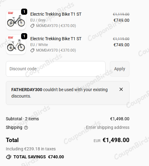€300 Eleglide Promo Code Verification Screenshot