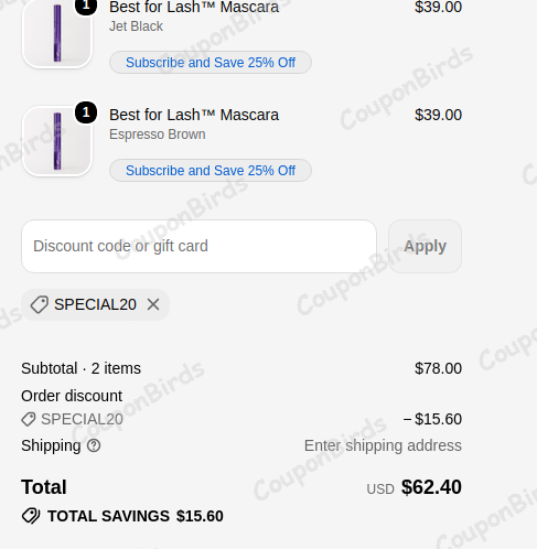 20% Fiera Cosmetics Promo Code Verification Screenshot
