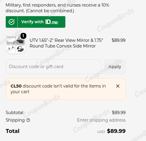 50% Kemimoto Promo Code Verification Screenshot