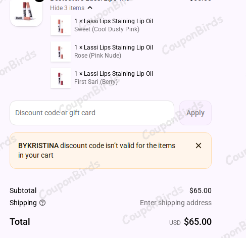 10% Kulfi Beauty Promo Code Verification Screenshot