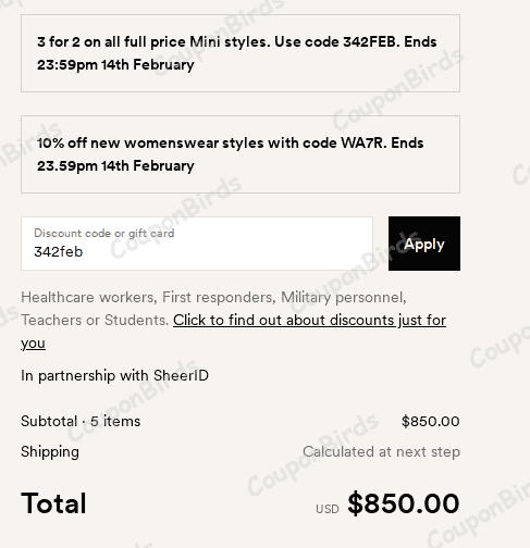 35% Boden Promo Code Verification Screenshot