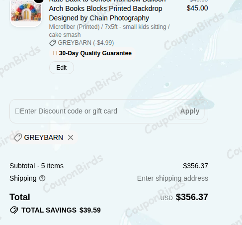 10% Katebackdrop Promo Code Verification Screenshot