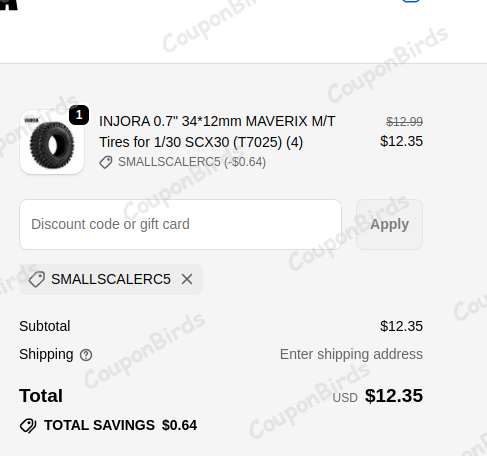 5% Injora Promo Code Verification Screenshot