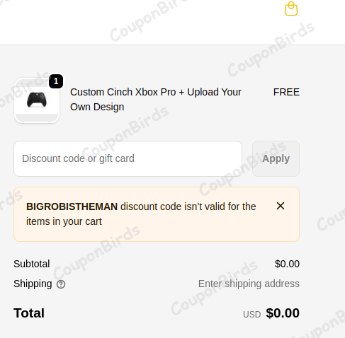 20% Cinch Gaming Promo Code Verification Screenshot