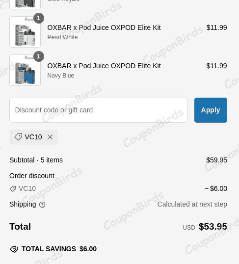 10% Vape Juice Depot Promo Code Verification Screenshot
