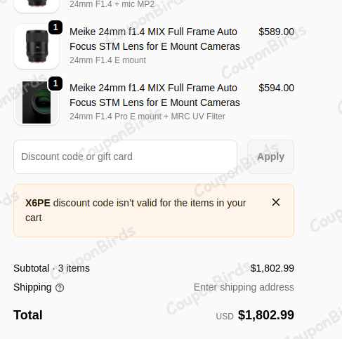 27% Meike Global Promo Code Verification Screenshot