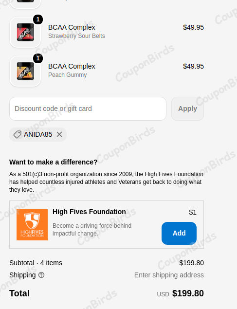 FREE SHIPPING Nutrishop Promo Code Verification Screenshot