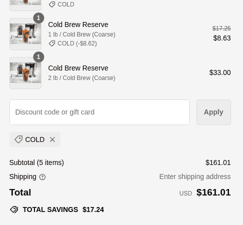 50% Stone Street Coffee Promo Code Verification Screenshot