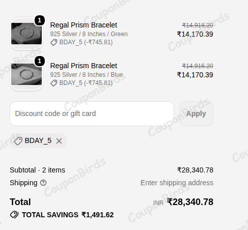 5% Orionz Promo Code Verification Screenshot