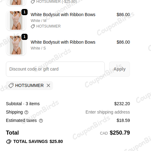 30% Moxy Intimates Promo Code Verification Screenshot
