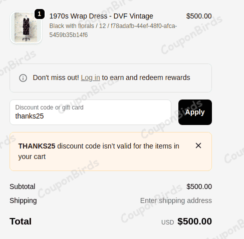 30% Diane von Furstenberg Promo Code Verification Screenshot