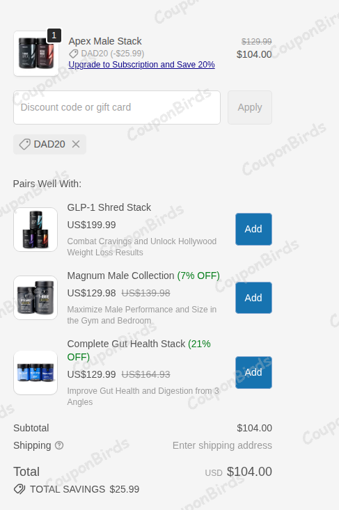 20% Inno Supps Promo Code Verification Screenshot