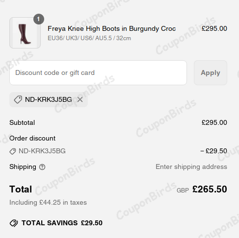 10% DuoBoots Promo Code Verification Screenshot