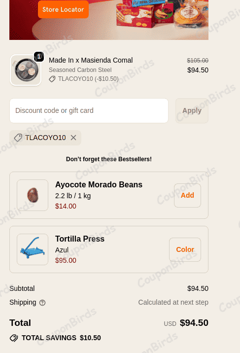 10% Masienda Promo Code Verification Screenshot