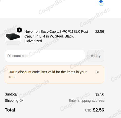 $5 Shell Lumber & Harware Promo Code Verification Screenshot