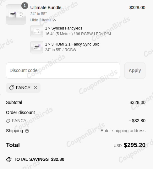 10% Fancy LEDs Promo Code Verification Screenshot