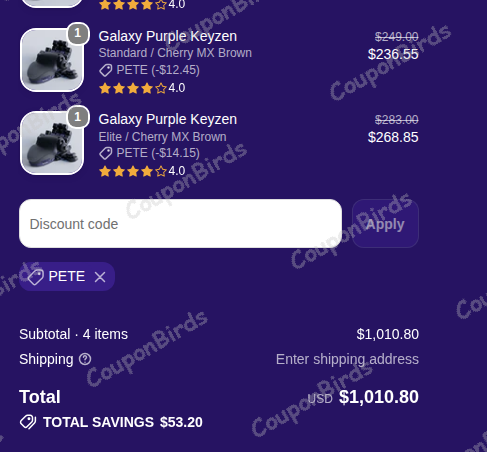 5% Azeron Promo Code Verification Screenshot