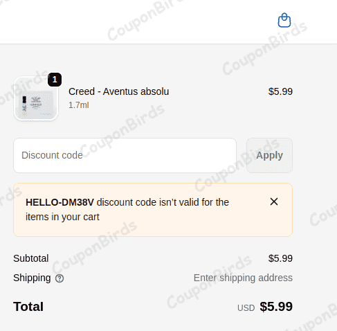 $5 OLFactory Factory Promo Code Verification Screenshot